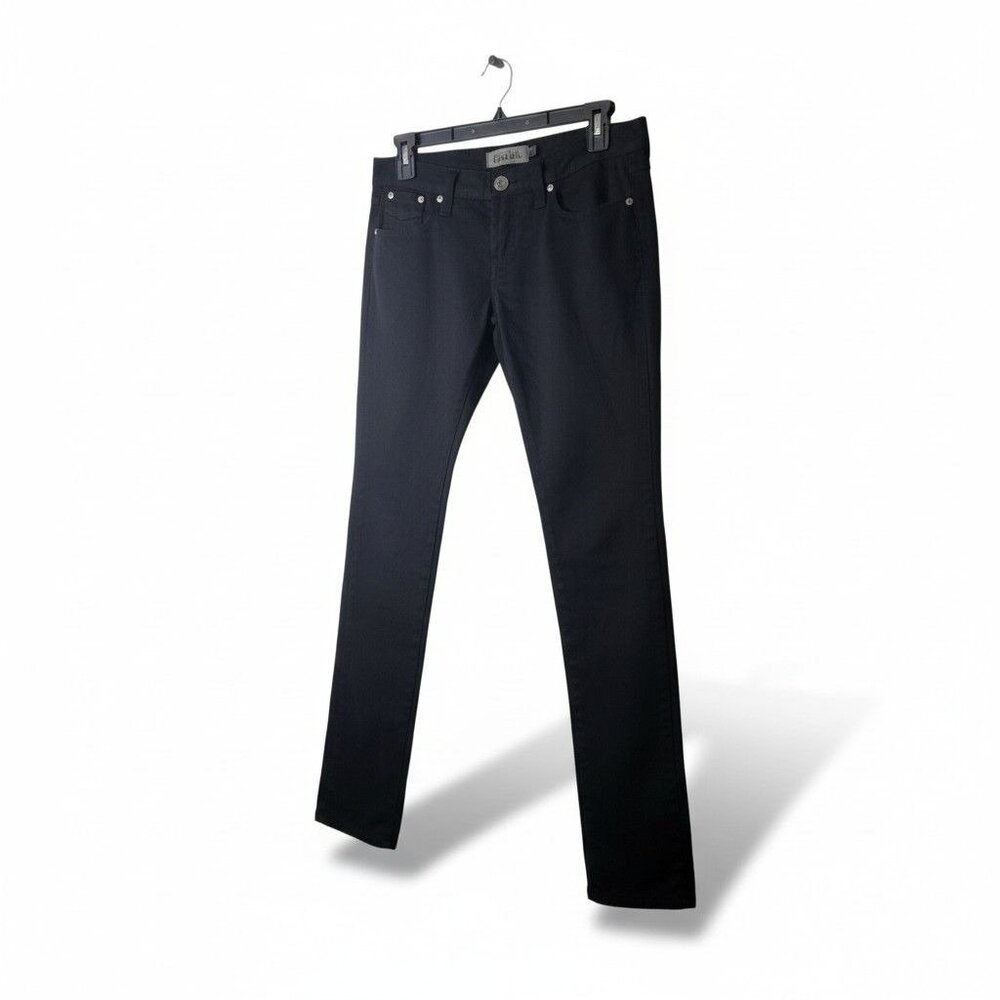 Frankie B. Low Rise Black Jeans Womens Slim Fit Cotton/Spandex 26 Waist 33" Inse